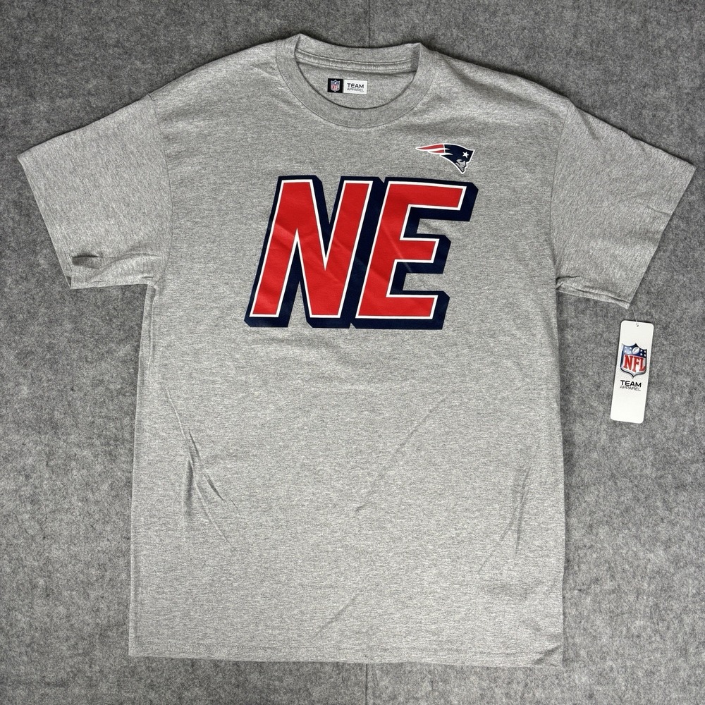 New England Patriots Shirt Mens M Gray NFL Team Apparel Graphic Sportswear